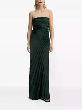 A.L.C. Bianca pleated strapless gown